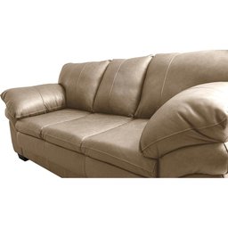 Conjunto Sofá de Couro Legítimo 3 e 2 Lugares Cama inBox Monterrey 2,10x1,60m Bege - 4 Conjunto Sofá de Couro Legítimo 3 e 2 Lugares Cama inBox Monterrey 2,10x1,60m Bege - 4