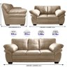 Conjunto Sofá de Couro Legítimo 3 e 2 Lugares Cama inBox Monterrey 2,10x1,60m Bege - 2