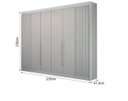 Ver imagem 4 de Guarda Roupa Casal 100% MDF 6 Portas 6 Gavetas 235cm Ripado São Carlos Branco - Leifer