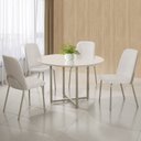 Ver imagem 1 de Conjunto Sala de Jantar Mesa com 4 Cadeiras California Bege/Champagne