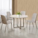 Ver imagem 1 de Conjunto Sala de Jantar Mesa com 4 Cadeiras California Marrom/Fendi