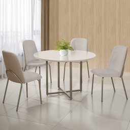 Conjunto Sala de Jantar Mesa com 4 Cadeiras California - 1