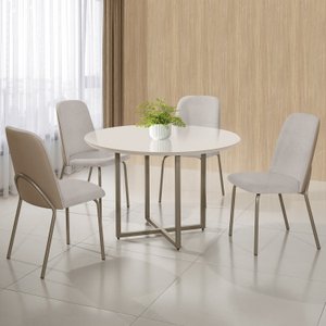 Conjunto Sala de Jantar Mesa com 4 Cadeiras California