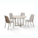 Ver imagem 2 de Conjunto Sala de Jantar Mesa com 4 Cadeiras California Marrom/Fendi