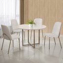 Ver imagem 1 de Conjunto Sala de Jantar Mesa com 4 Cadeiras California Marrom/Fendi/Bege