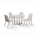 Ver imagem 2 de Conjunto Sala de Jantar Mesa com 4 Cadeiras California Marrom/Fendi/Bege
