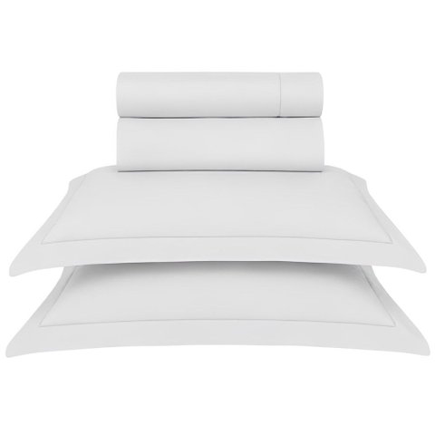 Jogo de Cama 4 Peças 400 Fios Bambu Bali Nature Branco Kacyumara - Casa k
