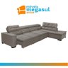 Sofá 7 Lugares Canto Assento Retrátil Pillow Chaise e 3,60 X2,20 M Sttilo Bege - Megasul - 4