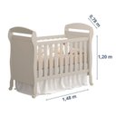 Ver imagem 5 de Quarto de Bebê Zaki Completo Berço 2 em 1 Guarda-Roupa 4 Portas Cômoda Sapateira 100% MDF Areia Fosco