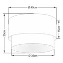 Ver imagem 4 de Plafon Duplo Cilíndrico Vivare Md-3045 Cúpula em Tecido 40x35cm - Bivolt Linho-bege-branco 127/