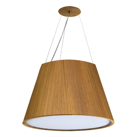 Pendente Antares de Madeira Cônico MadeLuz Freijó 40x23 cm Pendente Antares de Madeira Cônico 40x23 
