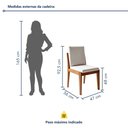 Ver imagem 3 de Conjunto 6 Cadeiras Lady em Madeira Maciça Marrom/Mel/Linho Off White
