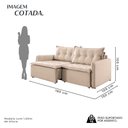 Ver imagem 4 de Sofá Cama Flórida Retrátil e Reclinável 180 cm Linho Bege