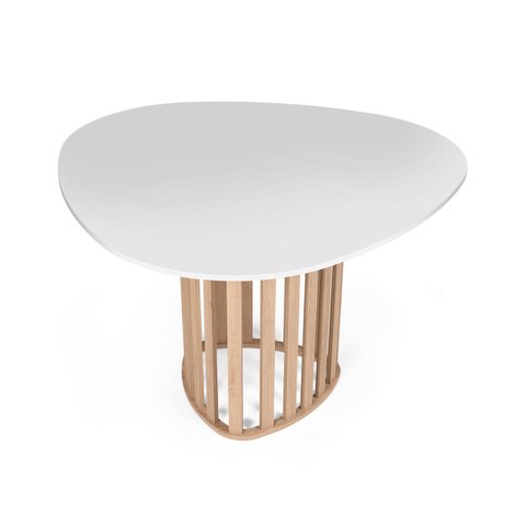 Mesa de Jantar Orgânica 4 Lugares 120x118cm Branco e Jade - Straub Web