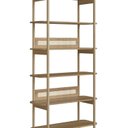 Ver imagem 6 de Estante 180 Cm 6 Prateleiras Palhinha Pé Madeira Hanover Oslo