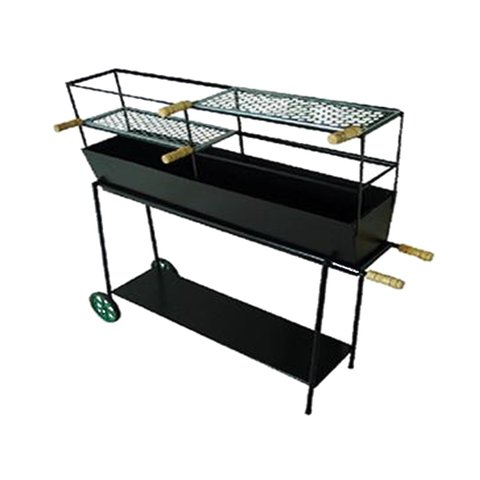 Churrasqueira Espetinho Comercial com 2 Grelhas e Carrinho