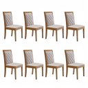 Ver imagem 1 de Kit 8 Cadeiras Estofadas Berlim Espresso Móveis Cinamomo/Bege