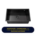 Ver imagem 5 de Cuba Cozinha Gourmet Nano Aço Inox 304 Escovado 50x40 Preta Brinovar