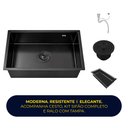 Ver imagem 2 de Cuba Cozinha Gourmet Nano Aço Inox 304 Escovado 50x40 Preta Brinovar