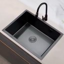 Ver imagem 6 de Cuba Cozinha Gourmet Nano Aço Inox 304 Escovado 50x40 Preta Brinovar