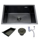 Ver imagem 1 de Cuba Cozinha Gourmet Nano Aço Inox 304 Escovado 50x40 Preta Brinovar