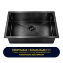 Ver imagem 3 de Cuba Cozinha Gourmet Nano Aço Inox 304 Escovado 50x40 Preta Brinovar