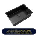 Ver imagem 3 de Cuba Cozinha Gourmet Nano Aço Inox 304 Escovado 50x40 Preta Brinovar