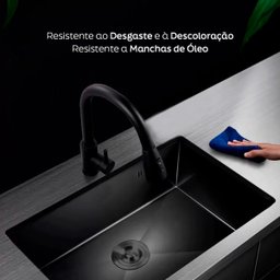 Cuba Cozinha Gourmet Nano Aço Inox 304 Escovado 50x40 Preta Brinovar - 4