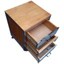 Ver mais imagens de Mesa de Cabeceira Gaveteiro Industrial Modelo Steampunk - Madeira e Ferro - 3 Gavetas e 4 Rodízios