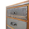 Mesa de Cabeceira Gaveteiro Industrial Modelo Steampunk - Madeira e Ferro - 3 Gavetas e 4 Rodízios - 6