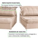 Ver imagem 6 de Sofá Cama Flórida Retrátil e Reclinável 220 cm Linho Bege