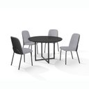 Ver imagem 2 de Conjunto Sala de Jantar Mesa com 4 Cadeiras California Preto/Cinza