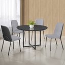 Ver imagem 1 de Conjunto Sala de Jantar Mesa com 4 Cadeiras California Preto/Cinza