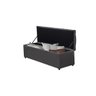 Baú Calçadeira Estofada Vitória Cama Box Casal 140cm Suede- Aliw Decor: Suede Cinza - 3
