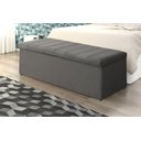 Ver imagem 1 de Baú Calçadeira Estofada Vitória Cama Box Casal 140cm Suede- Aliw Decor: Suede Cinza