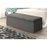 Baú Calçadeira Estofada Vitória Cama Box Casal 140cm Suede- Aliw Decor: Suede Cinza - 1