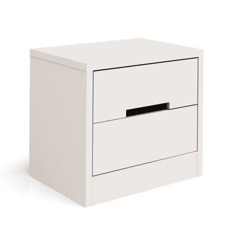 Mesa de Cabeceira 2 Gavetas S822 Dormitorio Padrão Branco