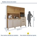 Ver mais imagens de Armário para Cozinha 7 Portas 2 Gavetas 180,8cm Citrino Yescasa