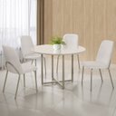 Ver imagem 1 de Conjunto Sala de Jantar Mesa com 4 Cadeiras California Bege/Champagne