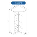 Ver imagem 3 de Guarda Roupa Modulado de Canto Closet Elegance Cinza/Niquel/Blanc
