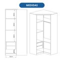 Ver imagem 7 de Guarda Roupa Modulado de Canto Closet Elegance Cinza/Niquel/Blanc