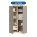 Ver imagem 5 de Guarda Roupa Modulado de Canto Closet Elegance Cinza/Niquel/Blanc