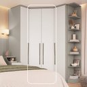 Ver imagem 2 de Guarda Roupa Modulado de Canto Closet Elegance Cinza/Niquel/Blanc