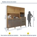 Ver mais imagens de Armário para Cozinha 7 Portas 2 Gavetas 180,8cm Citrino Yescasa Cinza/Cinamomo/Grafite