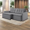 Ver imagem 1 de Sofá Cama Flórida Retrátil e Reclinável 220 cm Linho Cinza