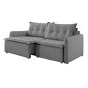 Ver imagem 3 de Sofá Cama Flórida Retrátil e Reclinável 220 cm Linho Cinza