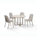 Ver imagem 2 de Conjunto Sala de Jantar Mesa com 4 Cadeiras California Marrom/Fendi