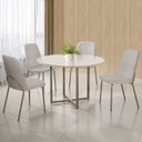 Ver imagem 1 de Conjunto Sala de Jantar Mesa com 4 Cadeiras California Marrom/Fendi