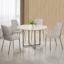 Conjunto Sala de Jantar Mesa com 4 Cadeiras California - 1