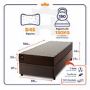 Ver imagem 2 de Conjunto Box Baú Solteiro Atlanta Marrom 88x188x69 Espuma D45